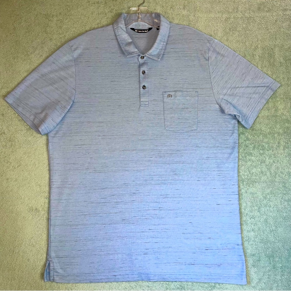 TRAVIS MATHEW Golf Shirt Light Blue XL
